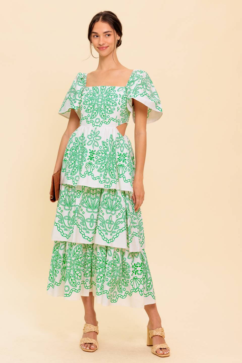 SHE'S A VISION WOVEN MIDI DRESS