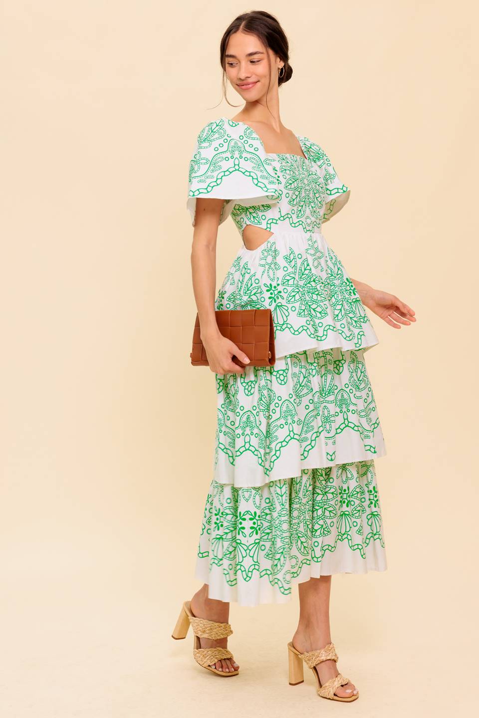 SHE'S A VISION WOVEN MIDI DRESS